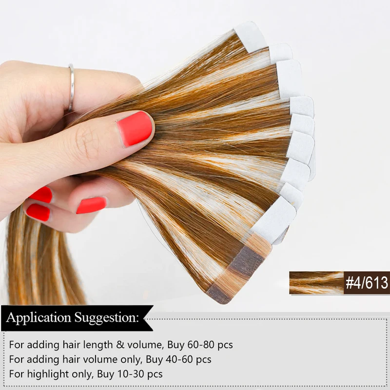Human Tape In Hair Extensions Steil Menselijk Haar 40 stks/pak Europese Remy Straight Onzichtbare Tape-Ins Zelfklevende Hair Extensions