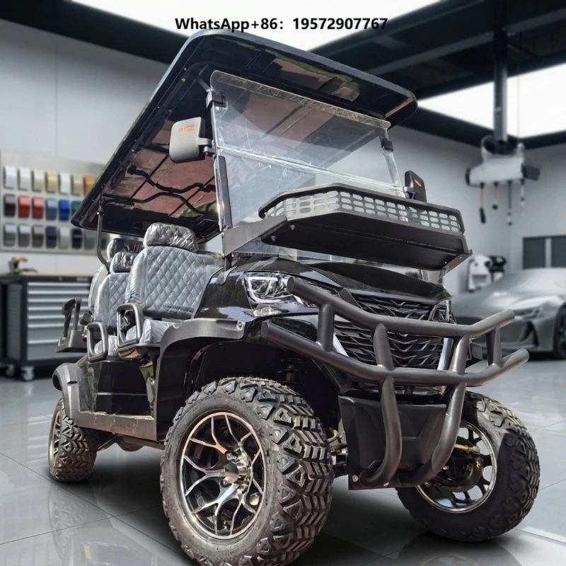 High-End 6 Seater Electric Golf Cart Off-Road Vehicle with Solar Panels 72V 5kW  Certified  Approved Atmospheric Design