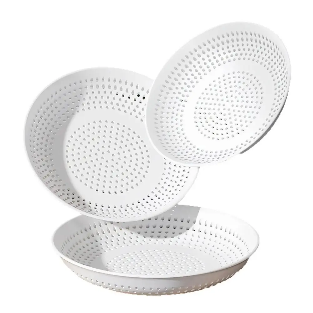 PP Perforated Steaming Tray Perforated Structure Drainage Holes Round Steamer Tray Multipurpose Round Shape