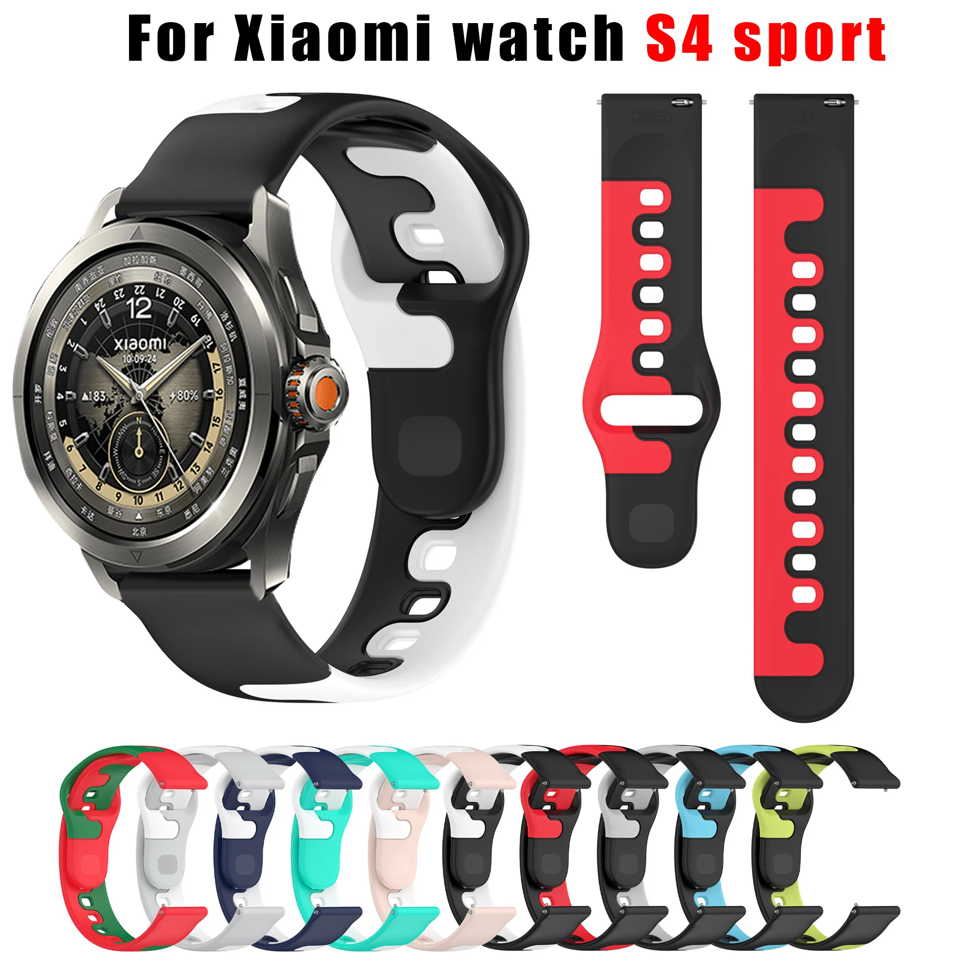 

Colorful Watchband For Xiaomi Watch s4/s3/s2/s1 22mm Silicone Sport Strap For Xiaomi Watch s4 sport Correa