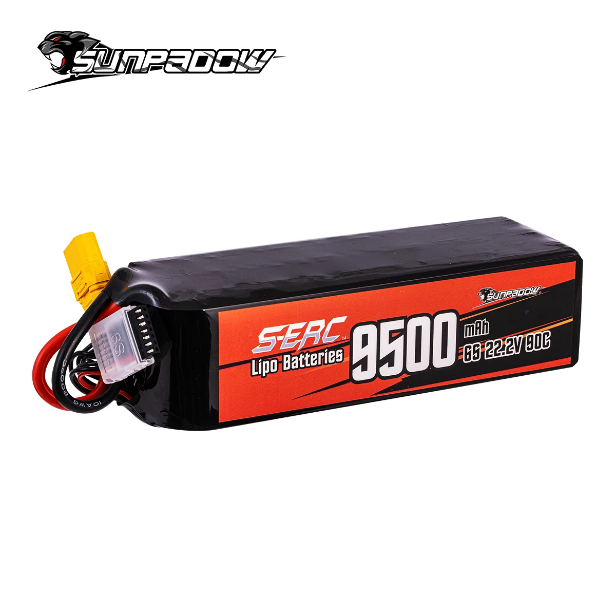 SUNPADOW 9500 mAh 6S RC Lipo Akku für 22,2 V 90C mit XT90 Anschluss für RC Flugzeug Flugzeuge Quadcopter Drone FPV Hubschrauber