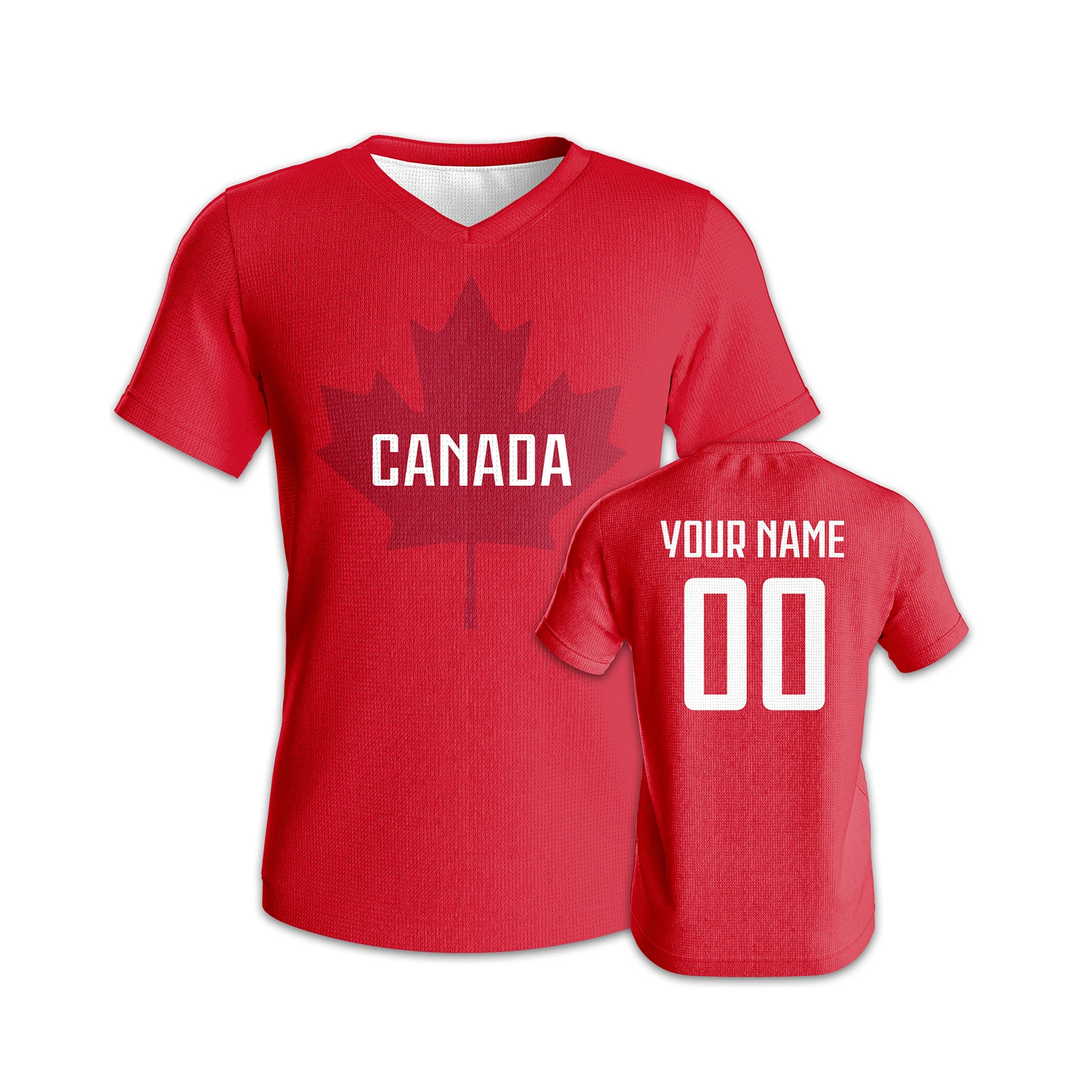 Custom Canada Soccer Jersey Quick-Dry Polyester Personalized Name Number Football Uniform for Youth Adults Fans Training Kit