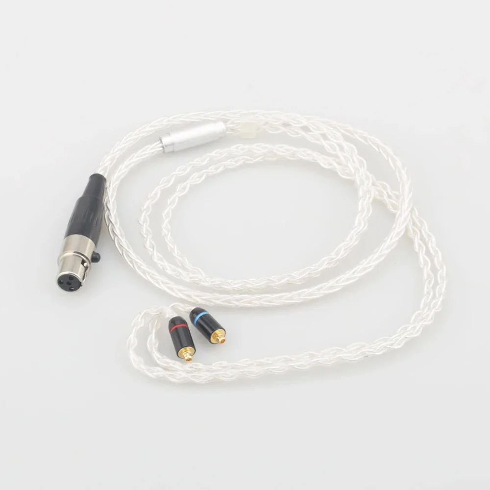 Audiocrast HC027 8Cores Silver Plated Upgraded cable with 4Pin mini xlr female plug to MMCX Female plug HIFI