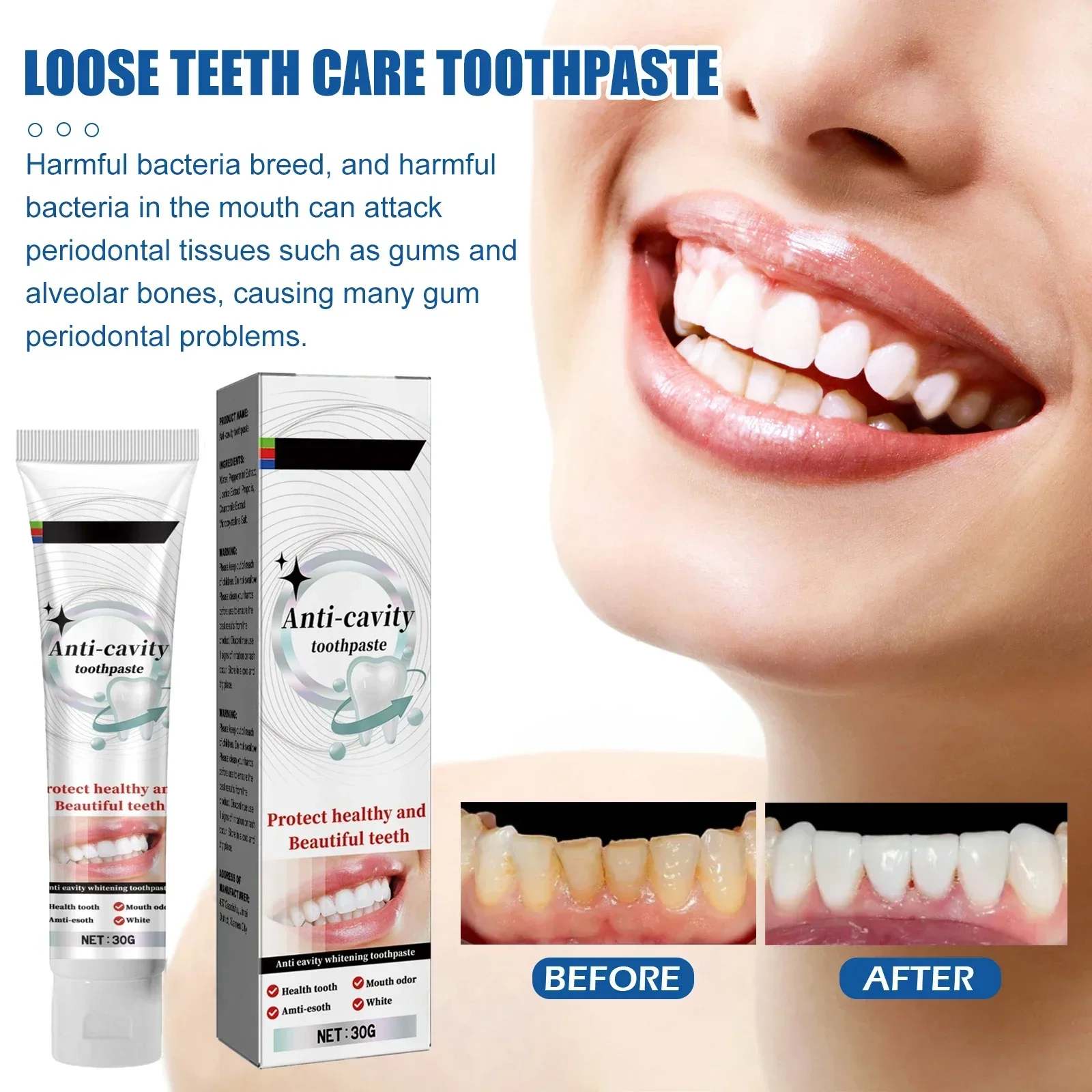 Dental cálculo removedor dentífrico, branqueamento, boca remoção de odor, mau hálito, prevenção da periodonmia, limpeza dental, novo