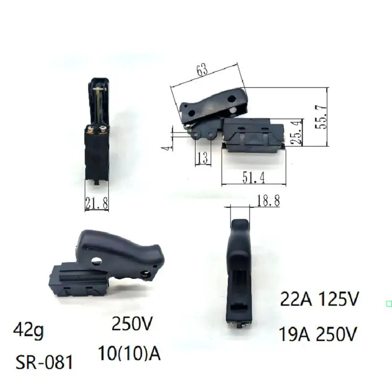 For  Widely Used AC250V Easy To Assemble/Operate 1 Piece Power Tools Angle Grinder Polisher Parts Push Button Switch