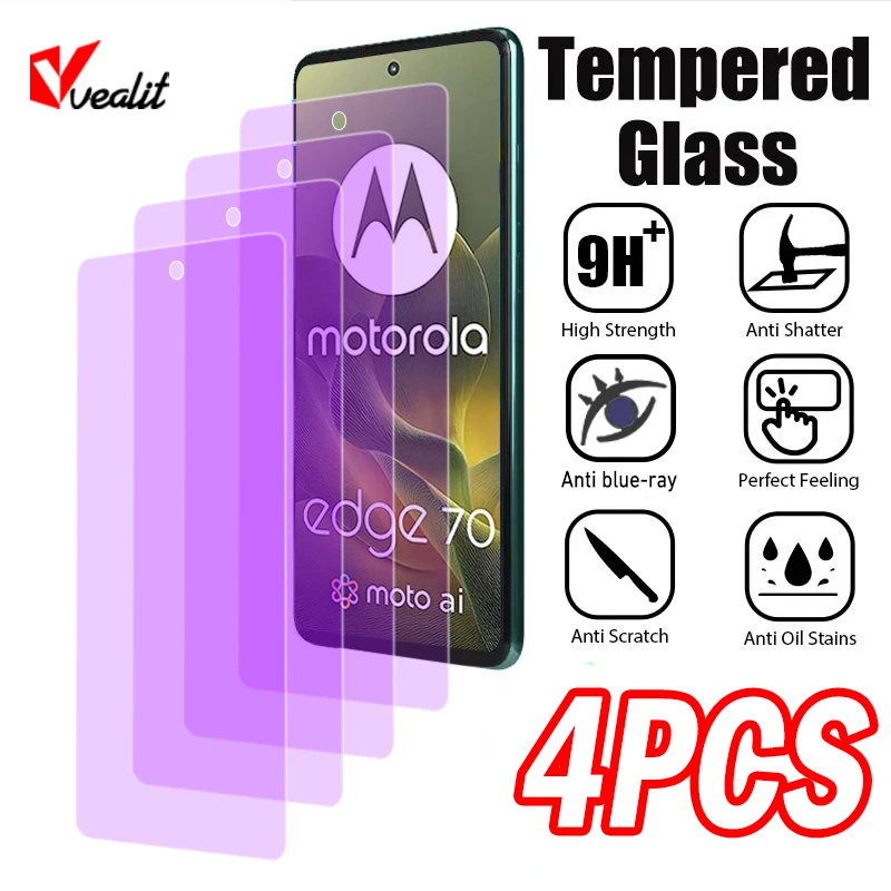 

2-4pcs Anti Blue Light Protective Glass for Motorola Edge 70 Screen Protector for Motorola Edge 60 50 Neo 30 20 Pro Glass Film