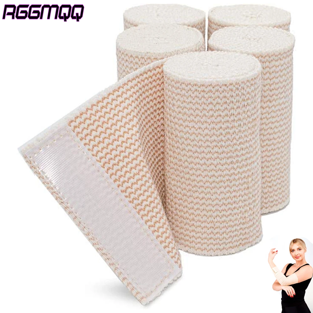 1 Roll RGGMQQ Premium Elastic Bandage Wrap – Strong Self-Adhesive Compression Bandage for Sports,Ankle & Wrist Support,First Aid