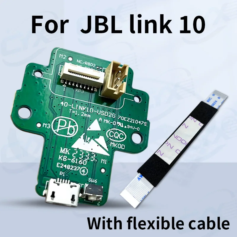 Conector de placa de alimentación de puerto de carga Micro USB, Cable plano suave, adecuado para Altavoz Bluetooth JBL Link 10