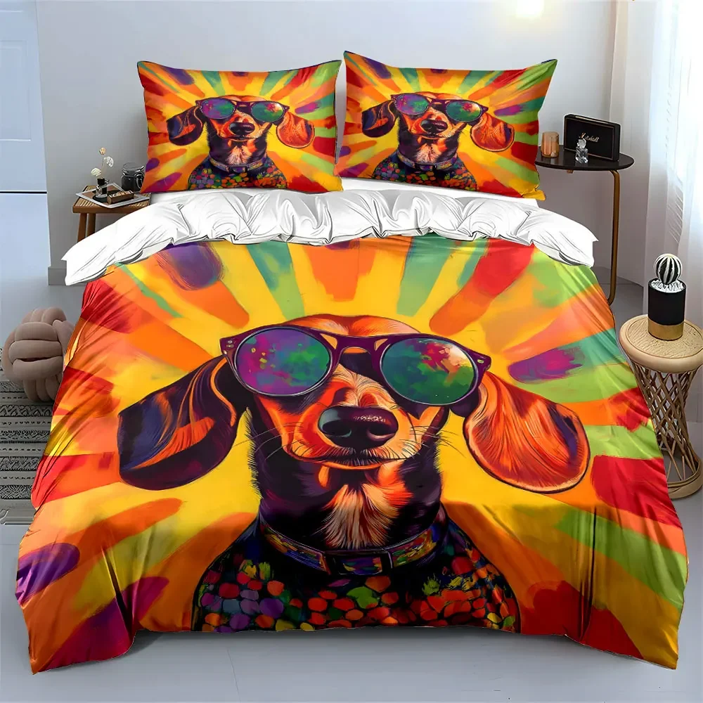 

"Colorful Dog Art Set Decoration" Soft Comfortable Duvet Cover Bedding Set Included 1*Duvet Cover & 2*Pillowcases, gift