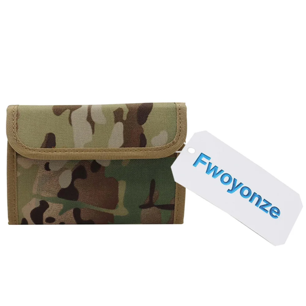 Fwoyonze Tactical Trifold Wallet Multi-Purpose Work Multi-Purpose Card Holder Nylon ID Sleeve Case Tactical Storage Pouch