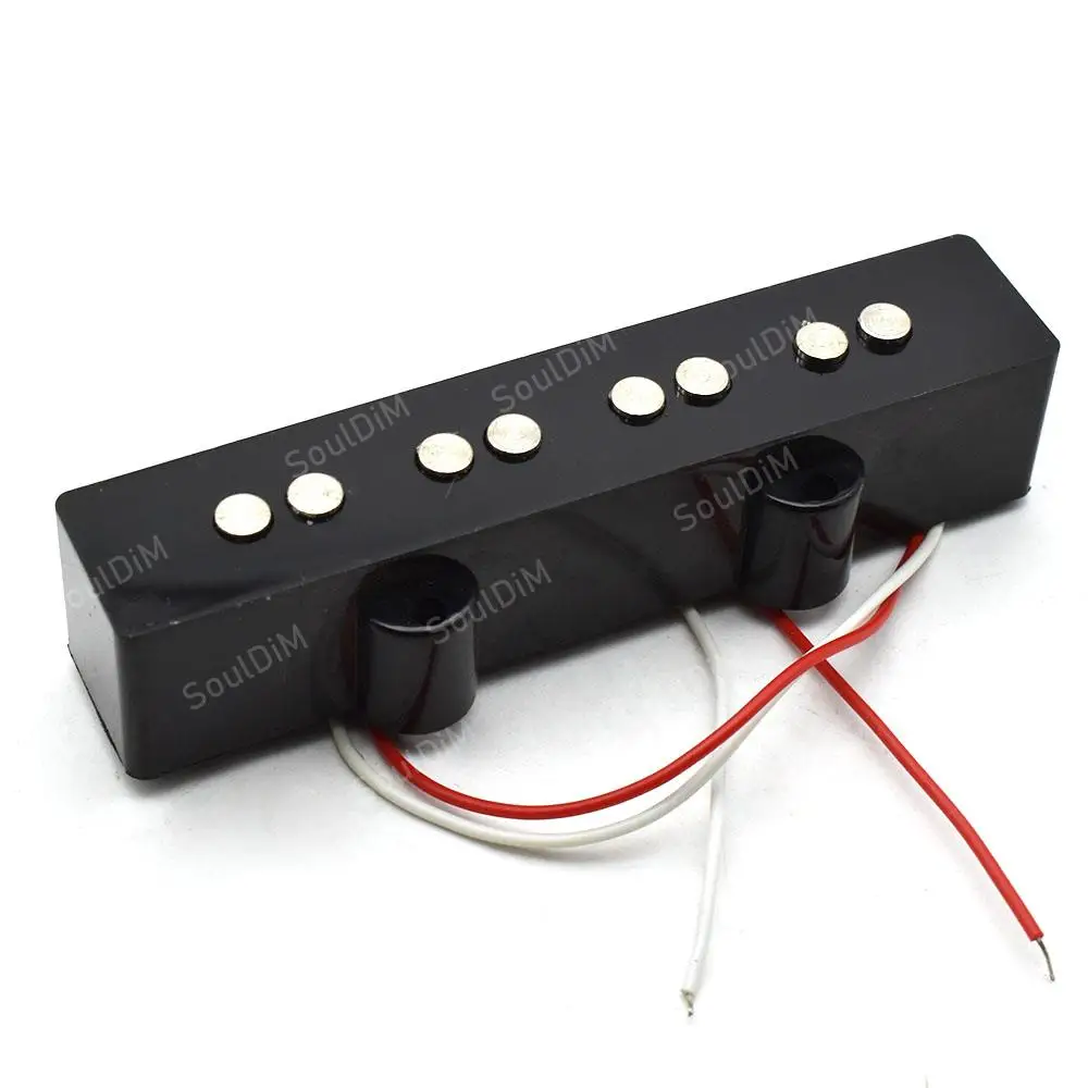 Electric Bass Open Type Noiseless Neck Bridge Pickup for 4 String Jazz Bass Jb Style Black