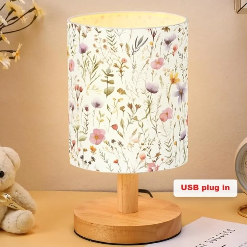 Nursery Light Linen Shade Fabric Table Lamp Fabric Eye Protection Ambient Lamp Tricolor Light Dimmable Night Light Nursery