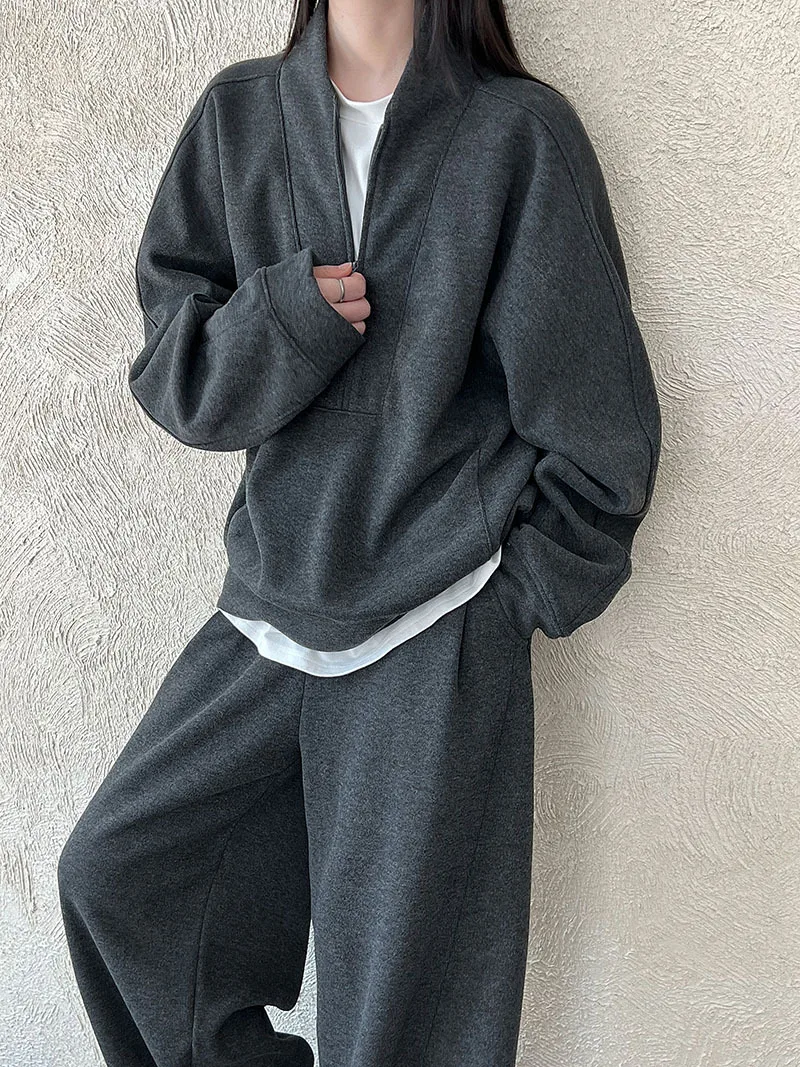 Felpa con cappuccio e pantaloni casual invernali da donna Set in due pezzi Comodo abito streetwear per tutte le stagioni