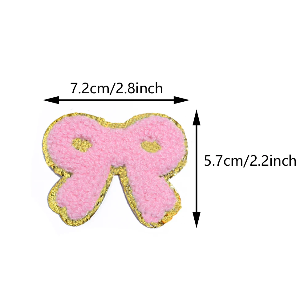 5pcs/lot Wholesale Colorful Bow Tie Embroidered Patches For Clothing Sticker Towel Embroidery Patch Iron On Patches On Clothes