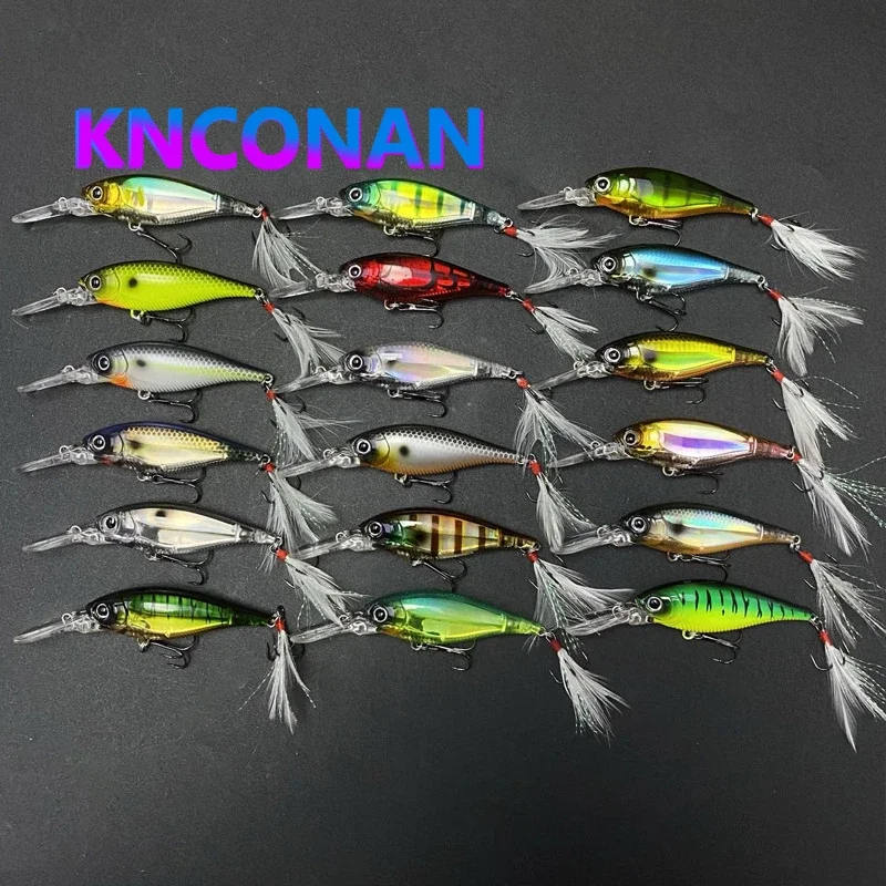 70mm 10.3g Crankbait Floating Minnow Fishing Lures Deep Diving Swimbait Saltwater Seabass Artificial Hard Bait Wobbler Equipment