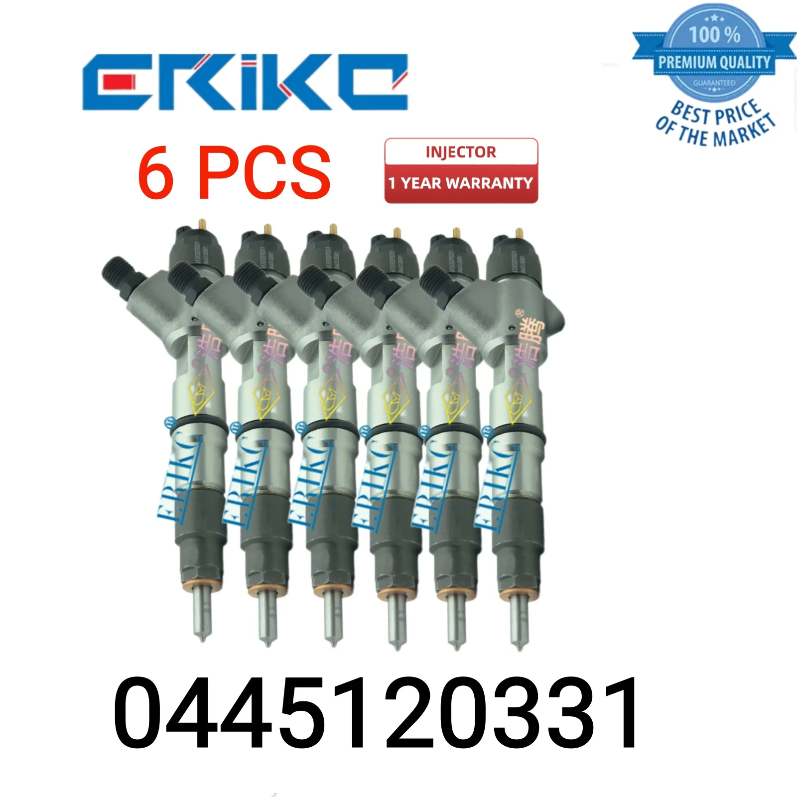 6 PCS 0445120331 Injector Body 0 445 120 331 Diesel Fuel Injector 0445 120 331 00986AD1001 for FAW Huanghai