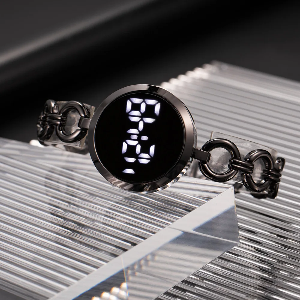 Luxury Digital Watch for Women Fashion Bracelet Ladies Wristwatch Touch Screen LED Digital Electronic Watch Clock for Girls