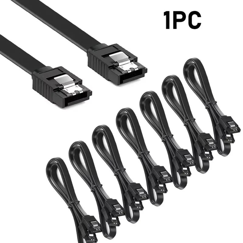 SATA III Cable 6Gbps Data Cord 3 PCS Flat Flexible For HDD SSD Hard Drive Disk Motherboard Straight Right Angle Connector Lead