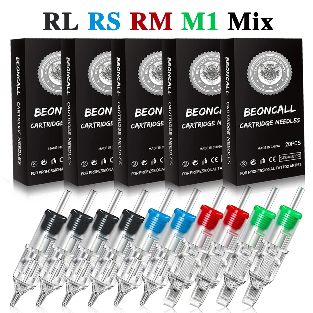 Cartridge Tattoo Needles Mix RL RS RM M1 Sizes Disposable Sterilized Safety Tattoo Needle for Tattoo Cartridge Machines Needles