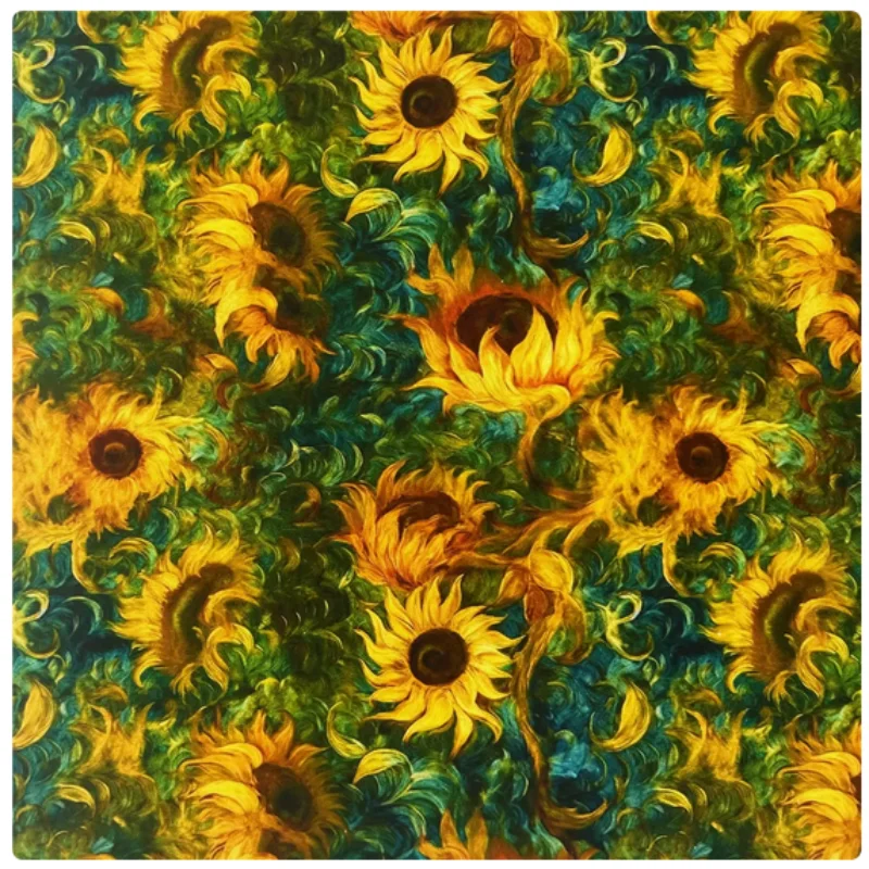 

Retro Sunflower Print Pure Cotton Fabric, Handmade DIY, Notebook Decoration, Table Cloth, Background Wall Sewing Material, M39