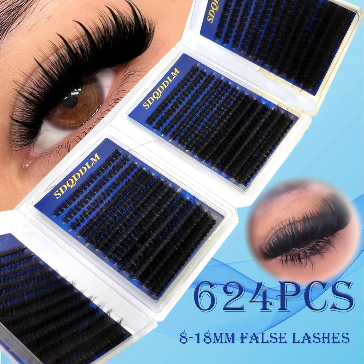 30 Reihen Wimpernbüschel DIY Spiky Cluster Lashes Gemischte Stile Flauschige Volumen-Wimpernbüschel Flauschige Einzelwimpernverlängerung – Detail 32