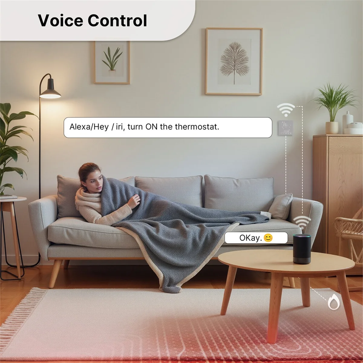 A64K Tuya WiFi Matter Thermostat Boiler Heating Temperature Controller Support APP Remote Control Alexa Voice Control White