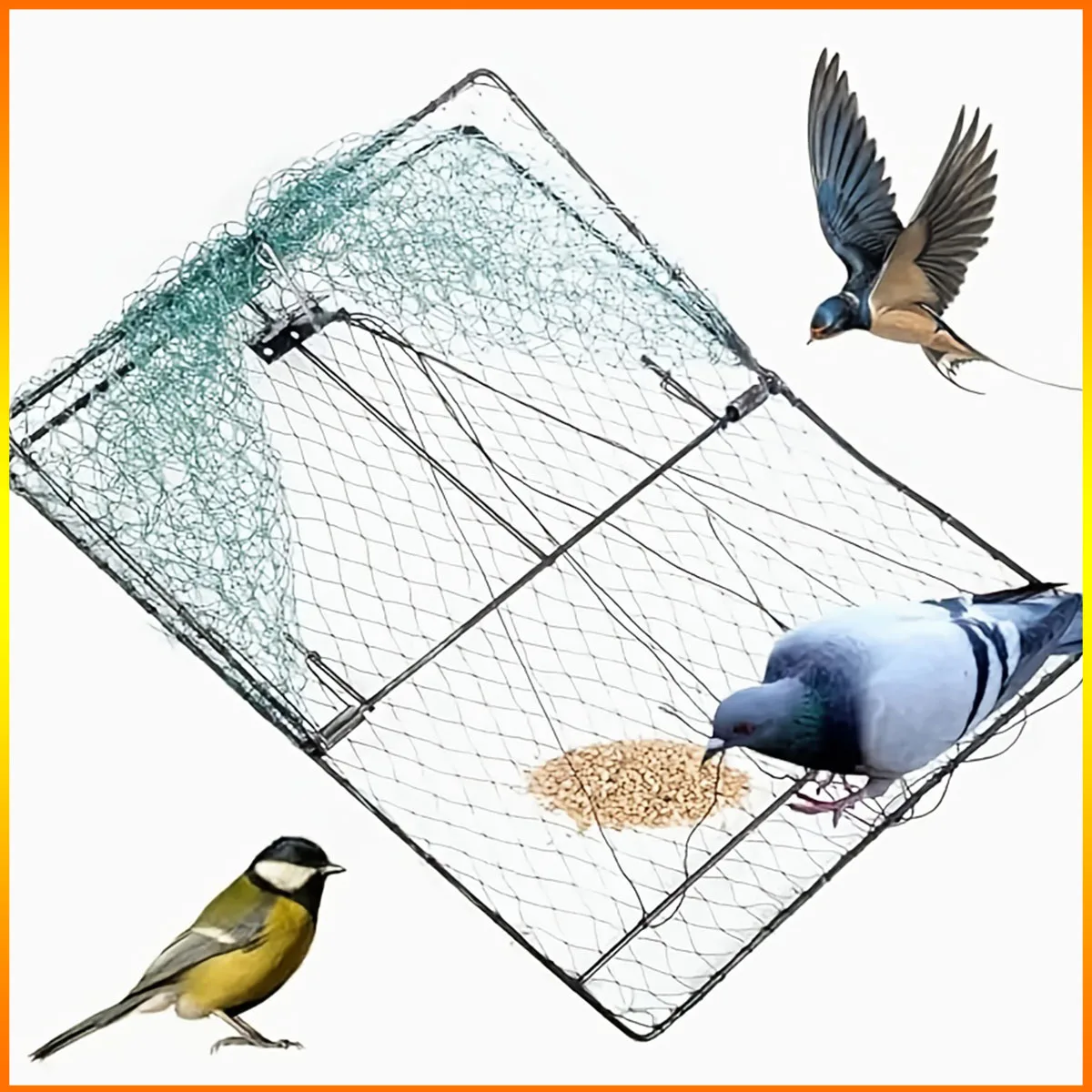 

Outdoor hidden capture trap Stainless Steel Hunting Birdcage 31 inches x 36 inches Net Design Ideal for Hunting & Small Animals