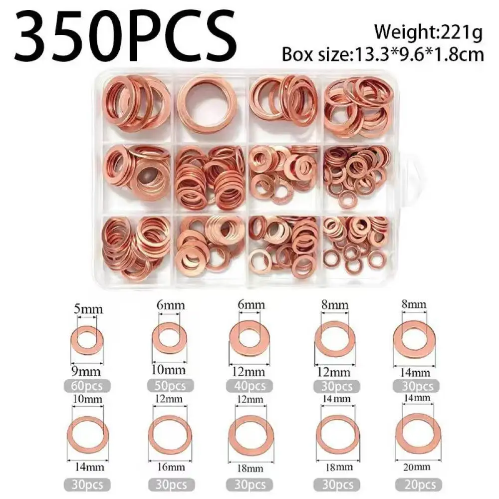 Metric Copper Flat Washers M5 Seal Gaskets Hardware Metal Fasteners For Repair Projects Industrial Machinery Fittings