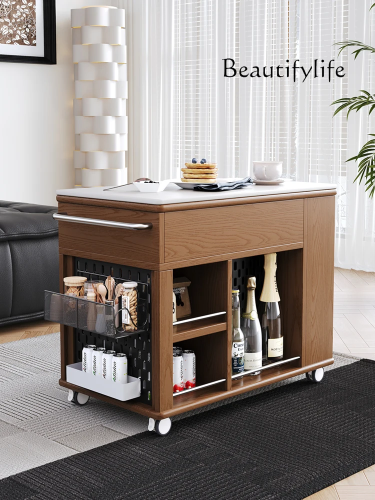 

Mid-Ancient Style Portable Coffee Table Small Apartment Living Room Home Multi-Functional Lifting Shelf Sofa Side Table