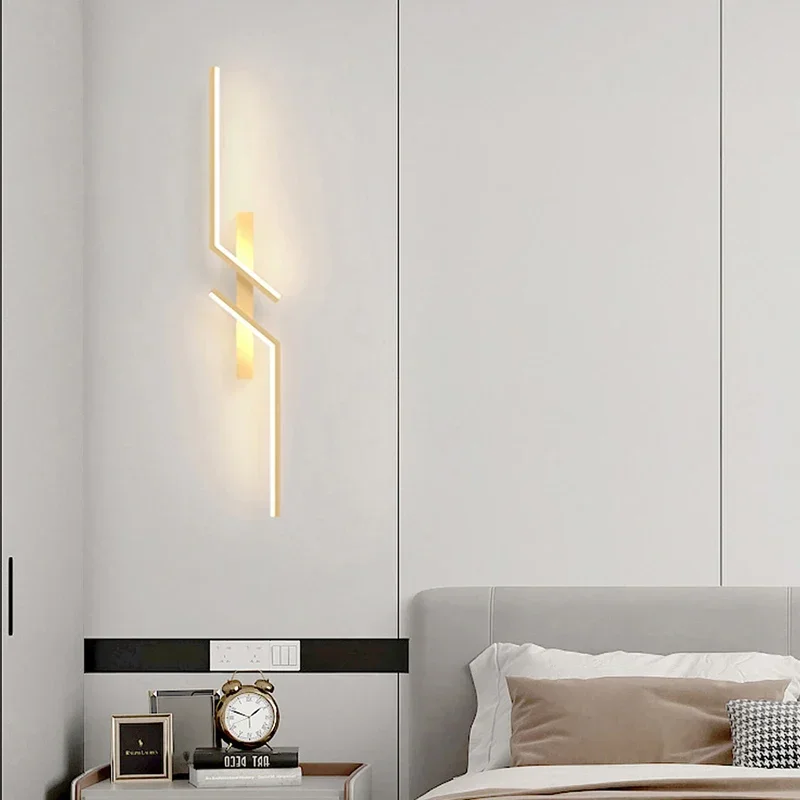 Lámpara de pared LED moderna, barra larga, decoración del hogar, sala de estar, dormitorio, luz de pared minimalista, Fondo de cabecera, iluminación