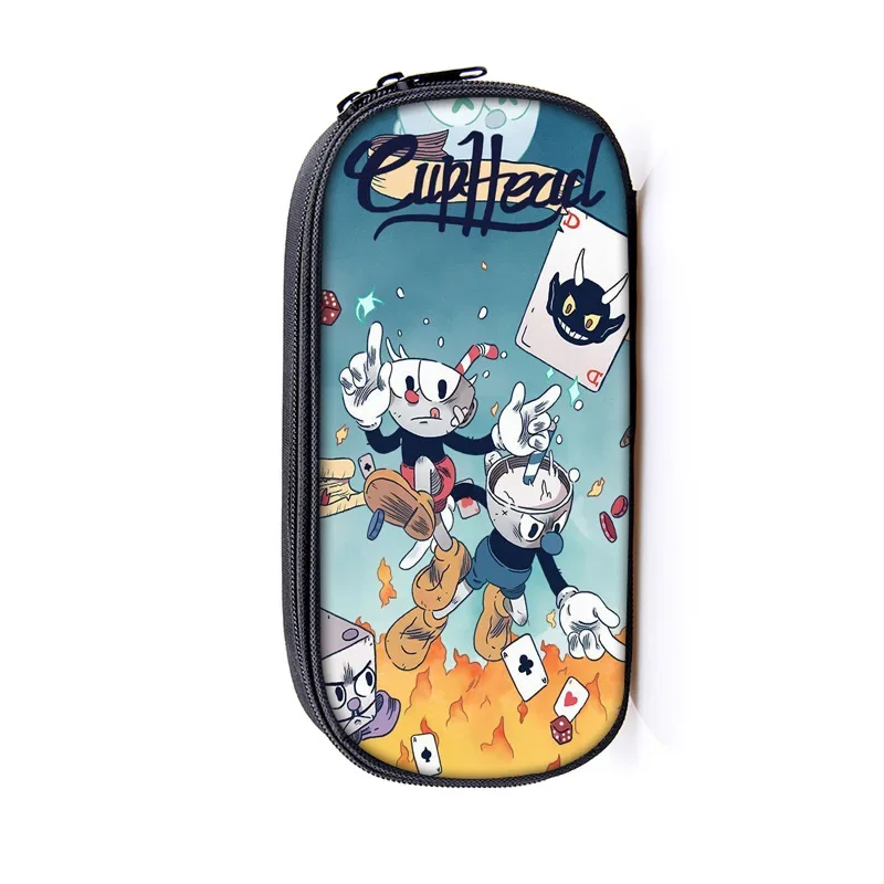 Cartoon Cuphead Pencil Case School Stationery Pouch bag Boys Girl Mughead Pen Bag Student Pen Case Children School Box Kids Gift