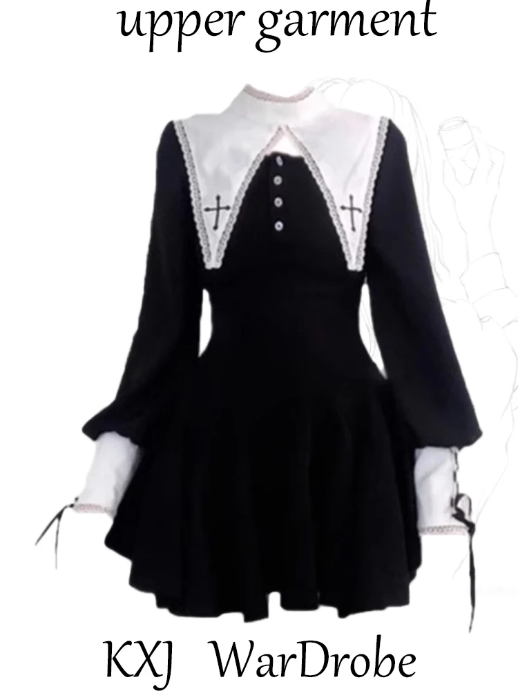 

Готическая монахиня на Хэллоуин Dr с высокой талией, сладкая и пряная юбка Pure Want из двух предметов серии Dr k, юбка трапециевидной формы Dr