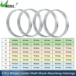 UXCELL 4pcs Car Wheel Hub Centric Rings OD 76.1mm to ID 57.1/58.6/59.6/66.6/70.6/73.6mm Wheels Center Shaft Shock Hubrings