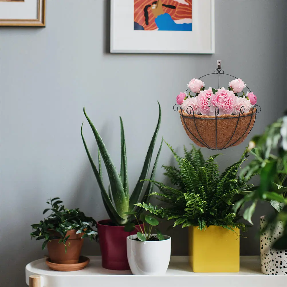 

4Pcs Half Ball Shape Coconut Fiber Flowerpot Liner Cushion Natural Breathable Hydrophobic Plant Pot Mat for