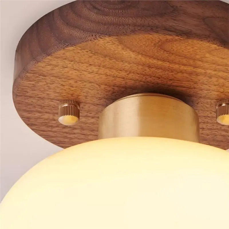 B23B الفاخرة الجوز الصينية ضوء السقف الرجعية نمط الممر ضوء لباب الشرفة شرفة مدخل الإضاءة #4