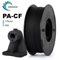 KINGROON Carbon Fiber Nylon Filamnent 1.75mm 1kg (2.2lbs) PA-CF Heat Resistance And Lower Shrinkage 3D Printer Material Black