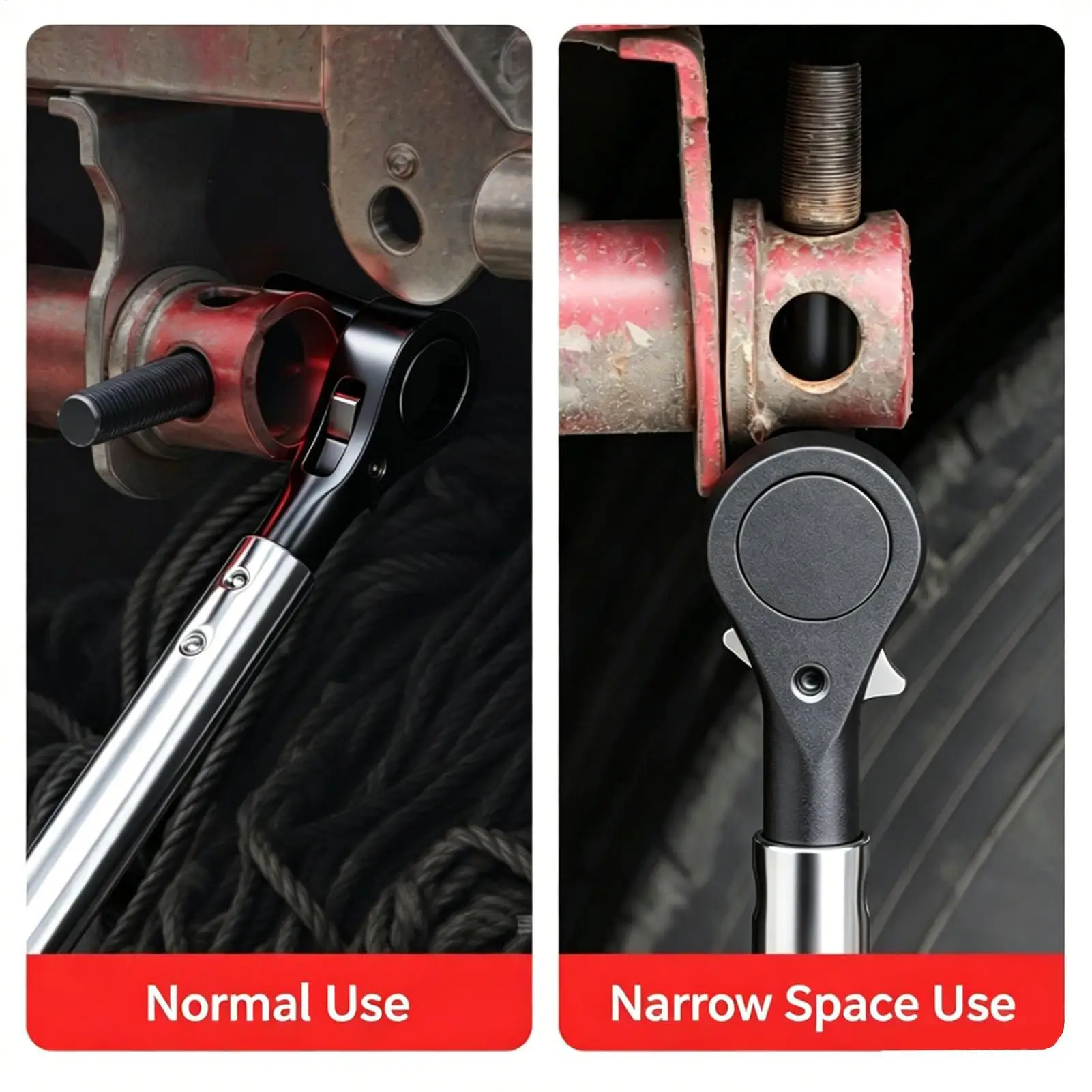 Winch Bar for Flatbed Trailer Heavy-Duty Belt Wrench Tool Ratchet Cargo Winch Tensioner Wrench for Truck Flatbed Trailer Strap
