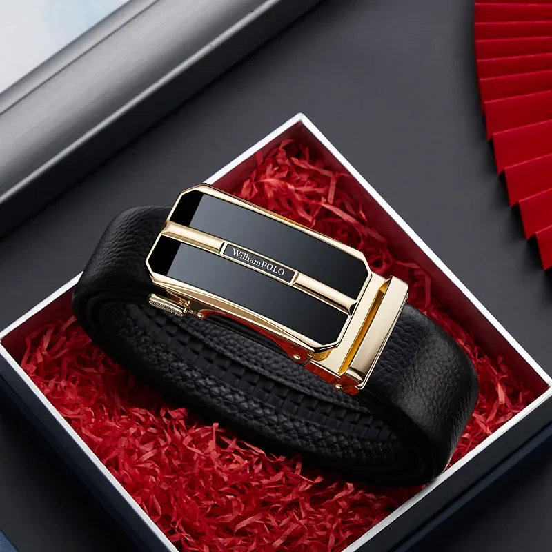 Men's belt Valentine gift belt Men's leather men's automatic buckle cowhide belt gift box chain men’s designer belts