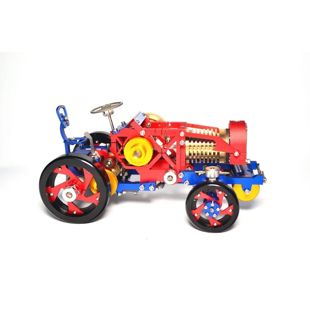 Modelo de tractor retro con motor Stirling, succión de fuego al vacío, metal CNC, de alta precisión, para educación mecánica, juguete de escritorio, regalo