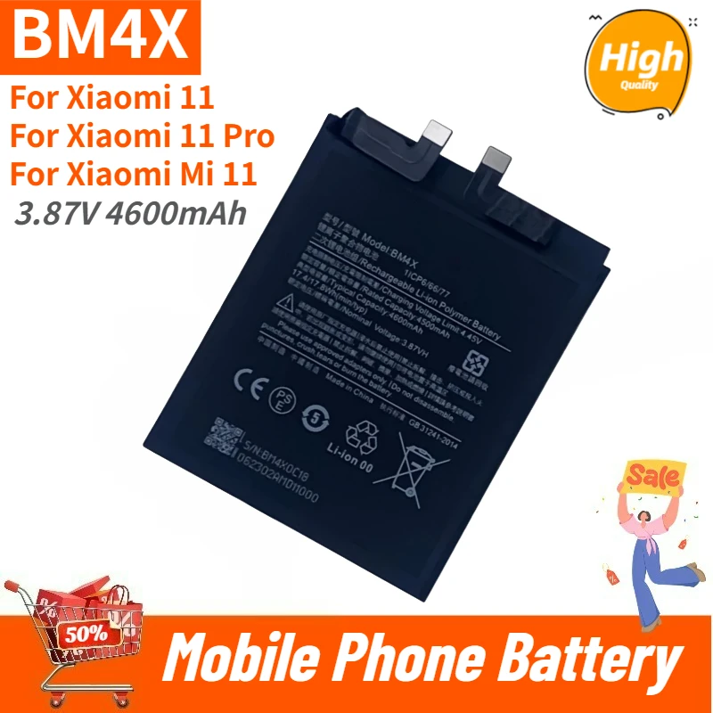 

High Quality BM4X Phone Battery 3.87V 4600mAh For Xiaomi 11/11 Pro/ Mi 11 Brand New Replacement Battery
