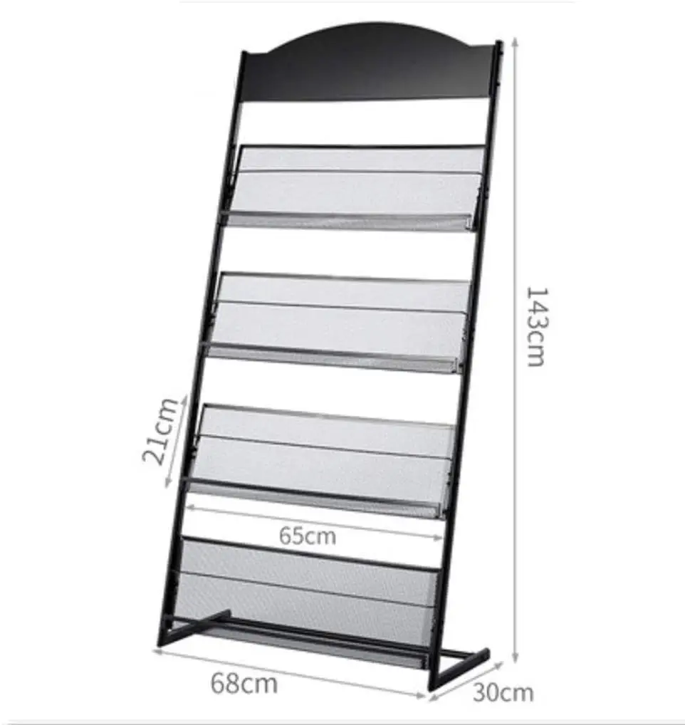 

Magazine Rack Newspaper Information Storage Display Brochure Book Rack Single Page Landing Simple Wrought Iron