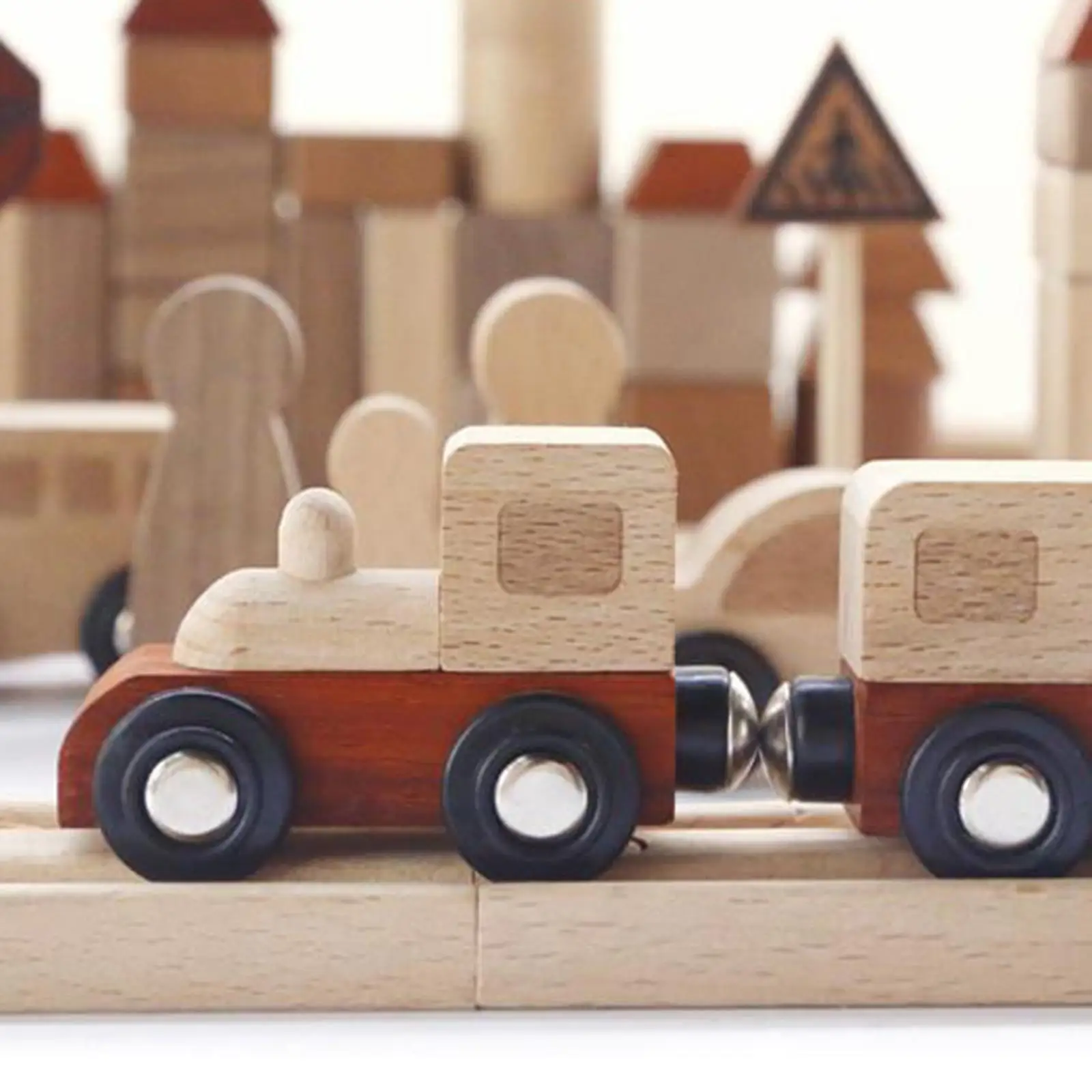 

Train Set Wooden Trains for Kids, Toddler Boys and Girls 3,4,5 Years Old and Up Construction Toys
