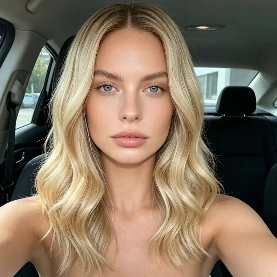 High Quality Wig Ombre Golden Blonde Colored Synthetic HD Lace Front Wig with Roots Preplucked Hairline Soft Short Wave Bob 14''