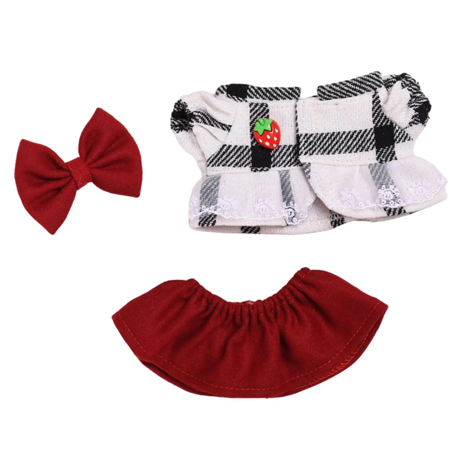 Stuffed Doll Top and Skirt Clothing DIY Fashion for Little Girls Photo Props Educational Dress up Costumes for 7.87inch Doll