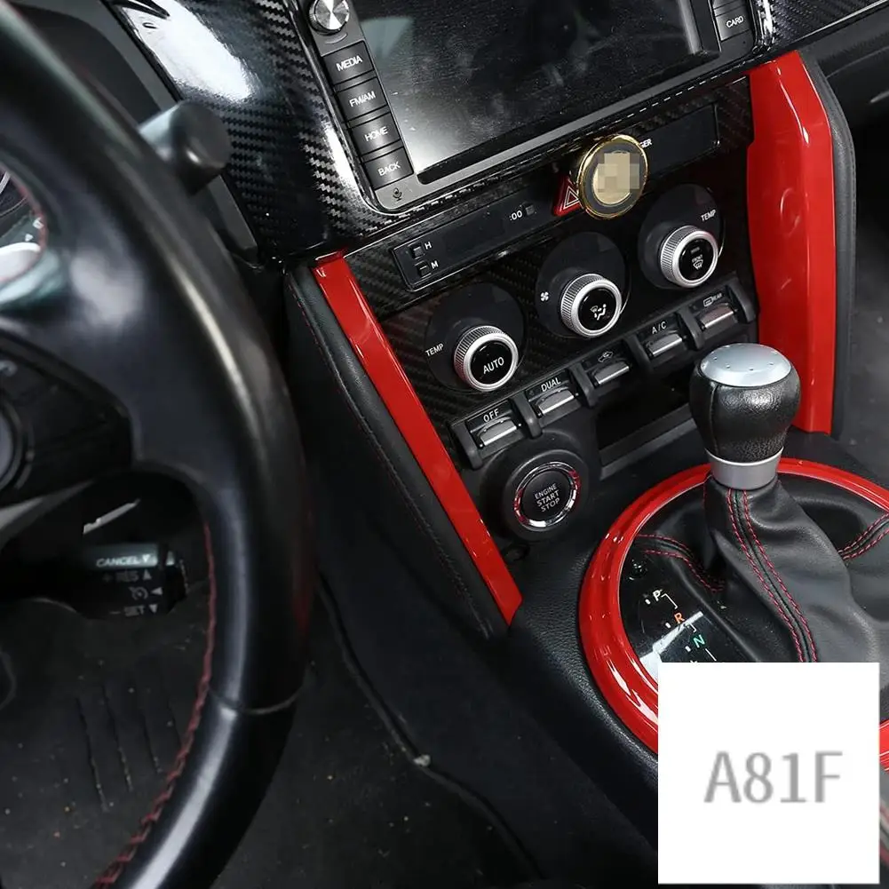 

Для Subaru BRZ Toyota 86 2012-2020 автомобильная центральная консоль, боковая отделка, панель переключения передач, рамка, наклейки, аксессуары, красный