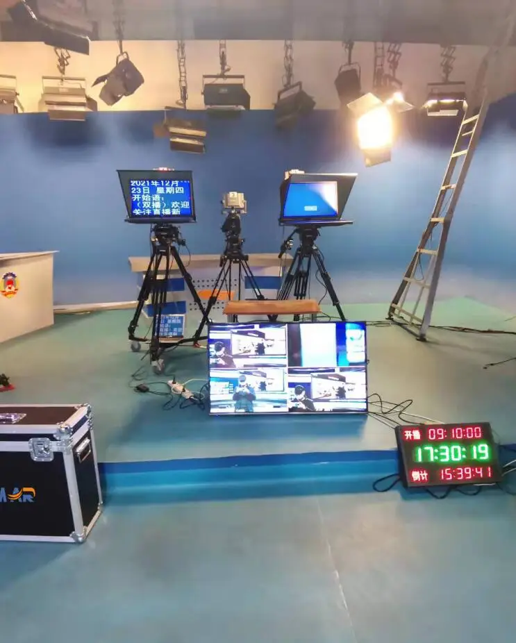 Simar-Estúdio Profissional Teleprompter, controle remoto sem fio, flip auto-reversa, gravação de câmera de vídeo, 24"