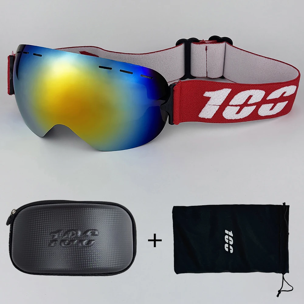 

100 Ski Goggles Double Layers Anti-fog UV400 Snowboard Snow Goggles Snowmobile Glasses Eyewear Outdoor Sport Skiing Googles