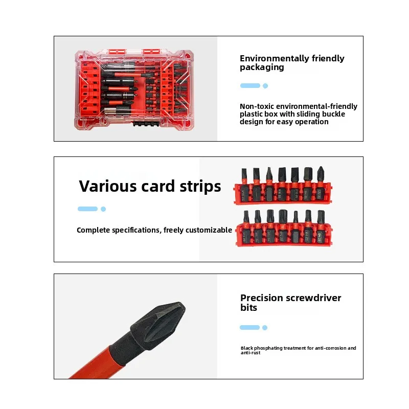 Impact Screwdriver Bit Set Strong Magnetic Socket Countersink Drill Kit With Case For Electric Drill Multi-Functional Bit Set