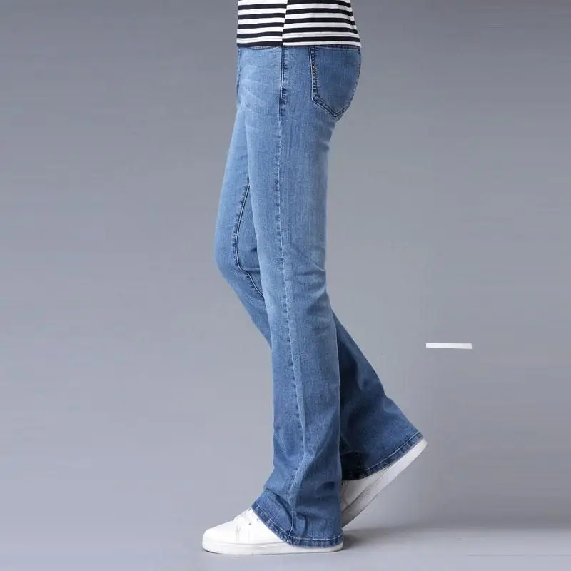 Men's Slim Fit Jeans High Waist Cotton Denim mid Stretch Bell Bottoms Casual Comfortable High Wear Resistant Autumn Fashion
