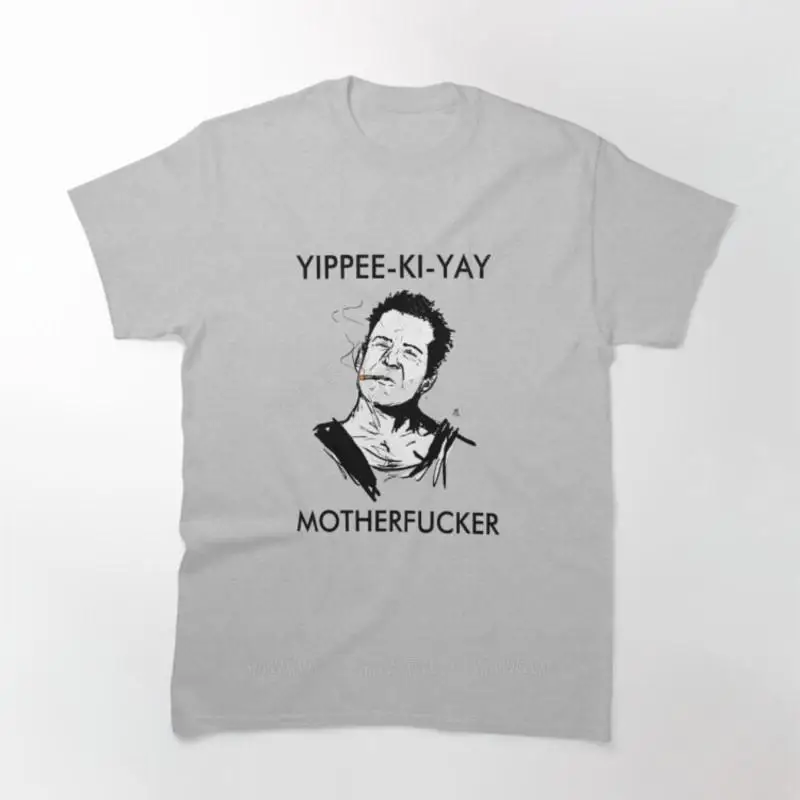 Beach man tee shirt fashion print tees Yippee Ki Yay Motherfucker Printed T Shirt teenager cotton tee shirt male summer top